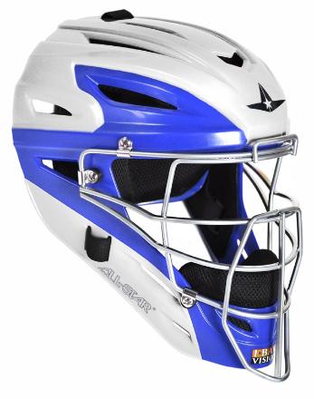 All-Star MVP2500 White Two Tone Catcher's Helmet - Image 5