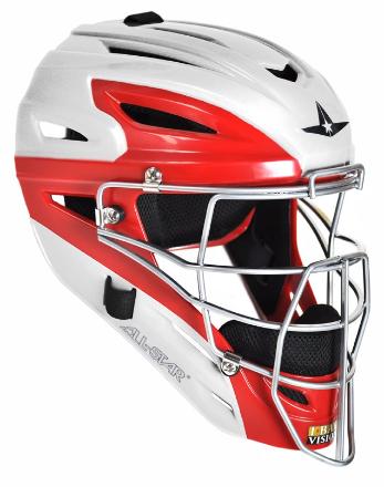 All-Star MVP2500 White Two Tone Catcher's Helmet - Image 6