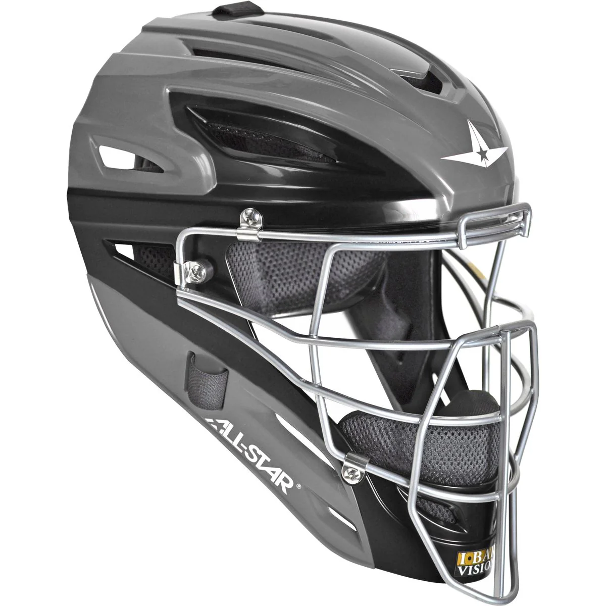 All-Star MVP2510 Graphite Two-Tone Catcher's Helmet - Youth - Image 4