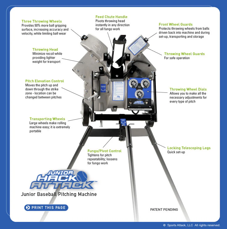 Junior Hack Attack Baseball Pitching Machine - Image 4
