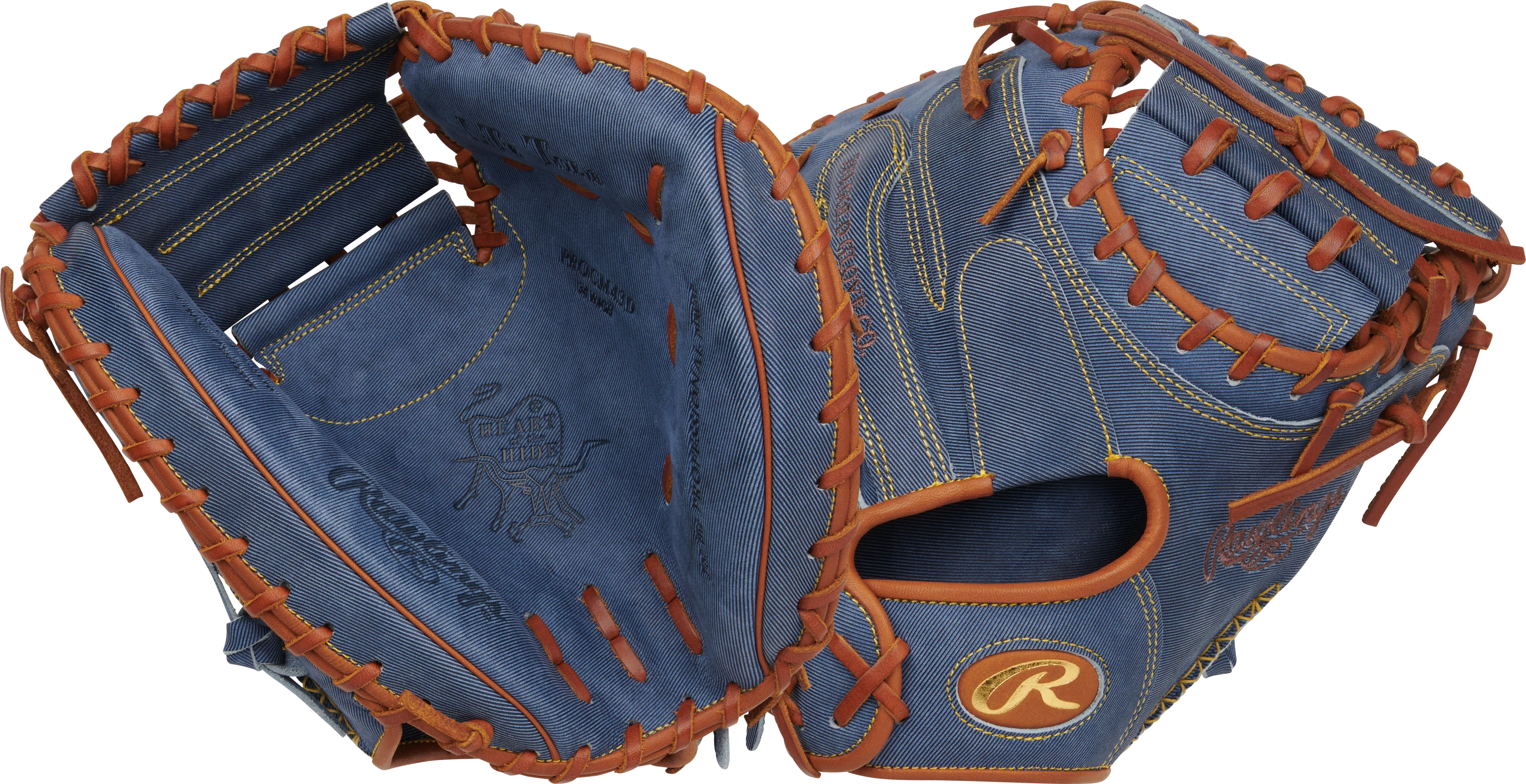 Rawlings Heart of the Hide Pro Label Denim PROCM43D 34.00" - Catcher's Mitt (Limited Edition) - Image 4