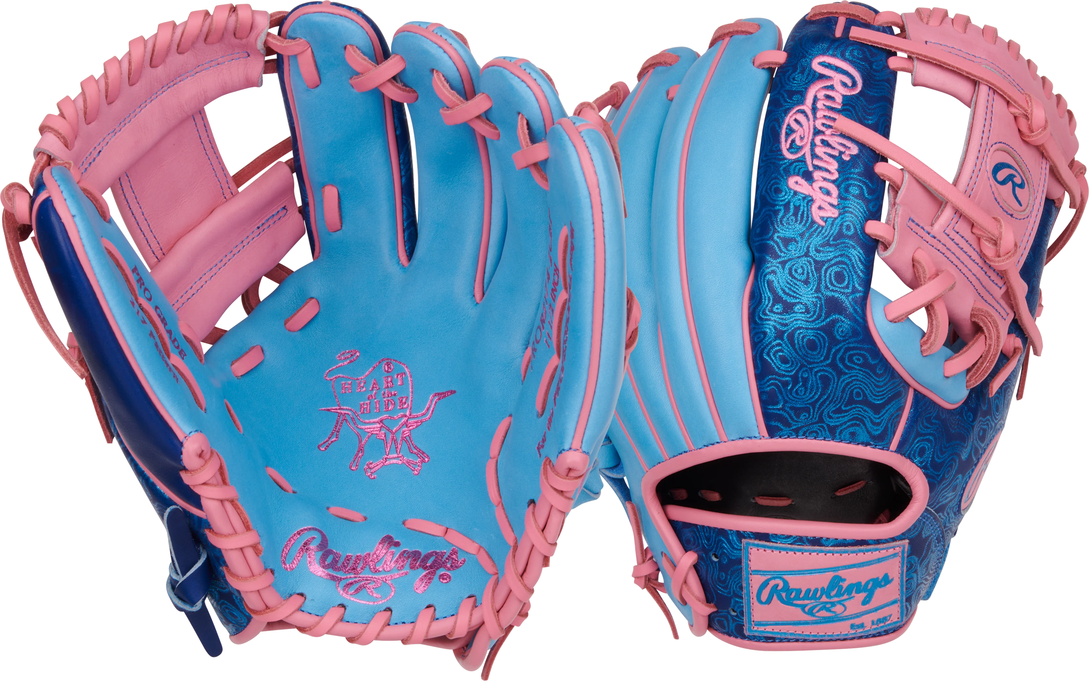Rawlings Heart of the Hide Vibrant Series PROR2174-2CBP 11.50" Infield Glove - (Limited Edition) - Image 5