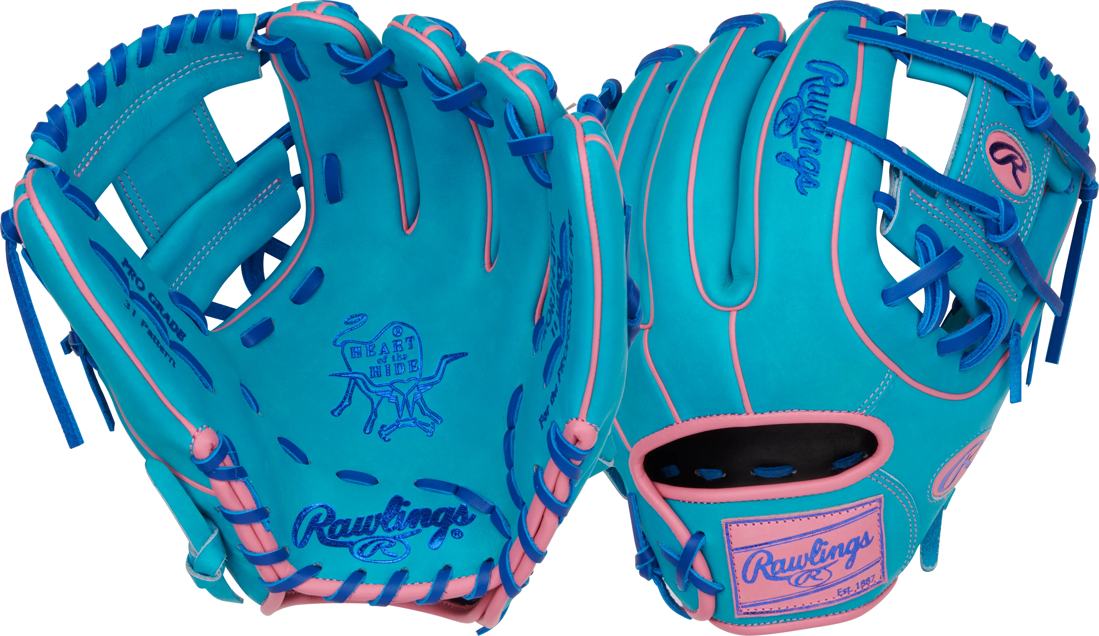 Rawlings Heart of the Hide Vibrant Series PROR314-2TEP 11.50" Infield Glove - (Limited Edition) - Image 5
