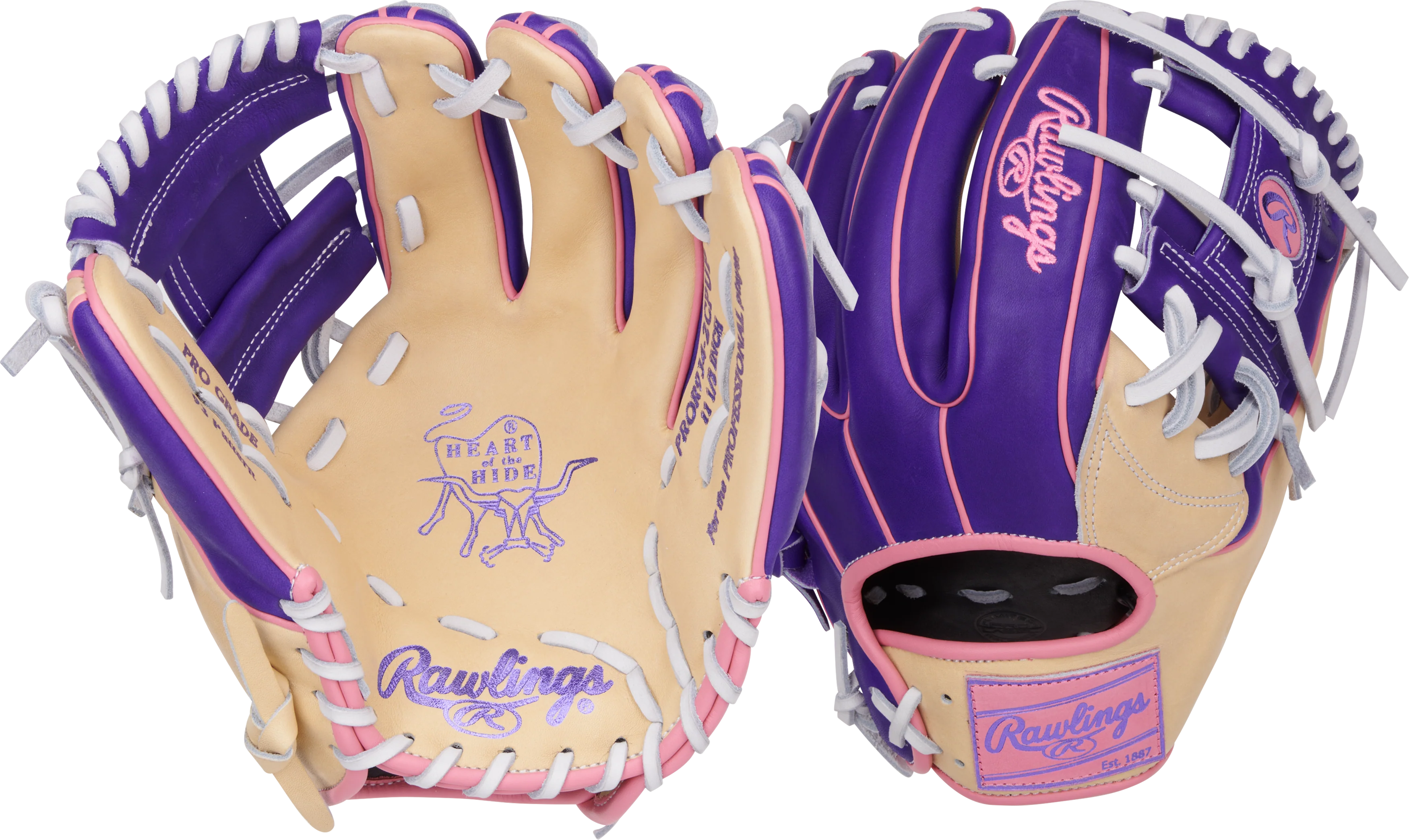 Rawlings Heart of the Hide Vibrant Series PROR934-2CPUP 11.50" Infield Glove - (Limited Edition) - Image 5